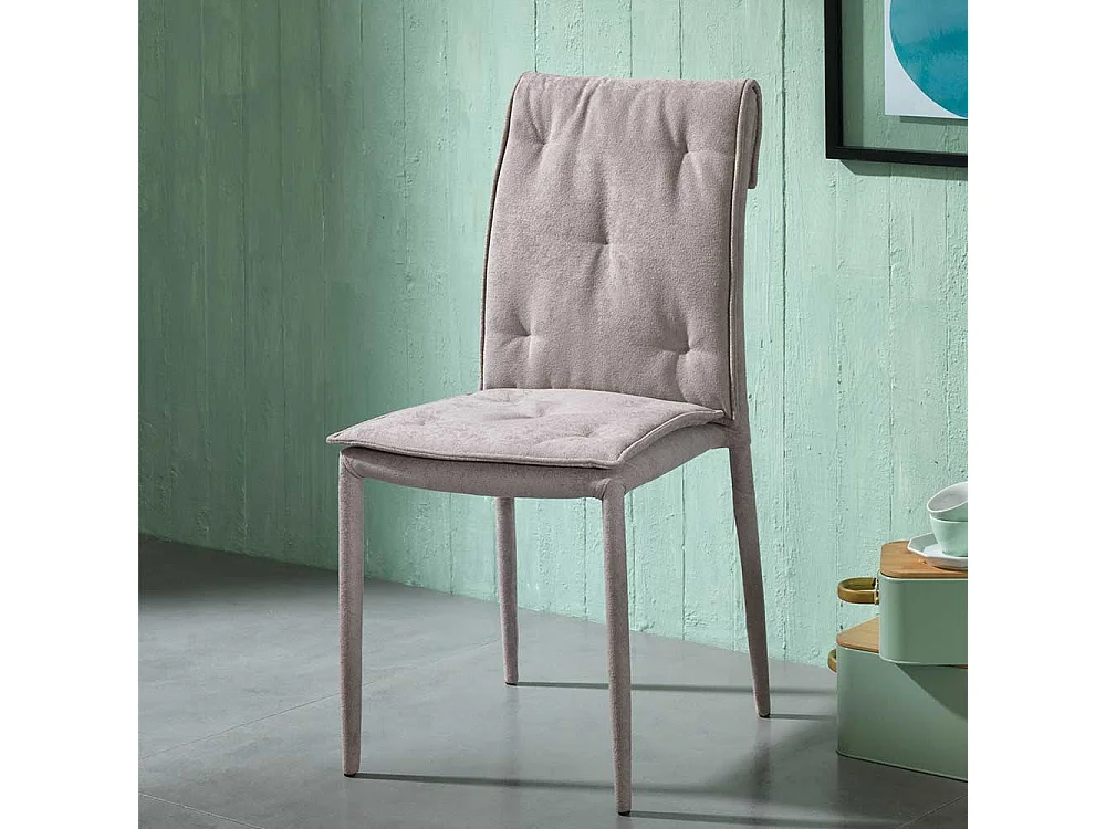 St�hle in Hellgrau Microfaser Metallgestell (4er Set)