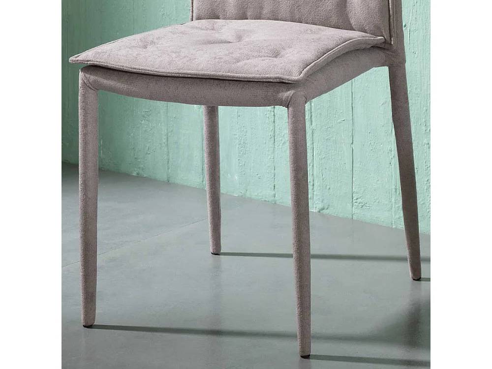 St�hle in Hellgrau Microfaser Metallgestell (4er Set)