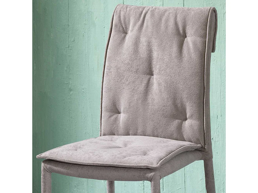 St�hle in Hellgrau Microfaser Metallgestell (4er Set)