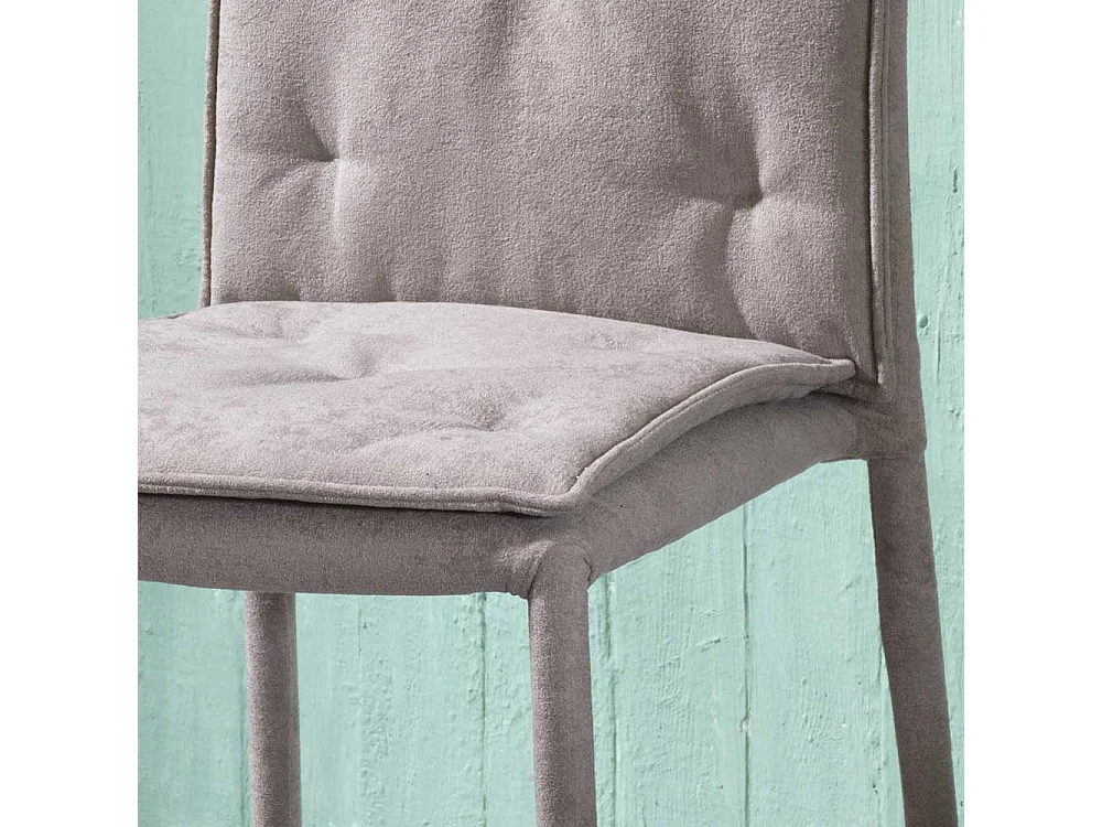 St�hle in Hellgrau Microfaser Metallgestell (4er Set)