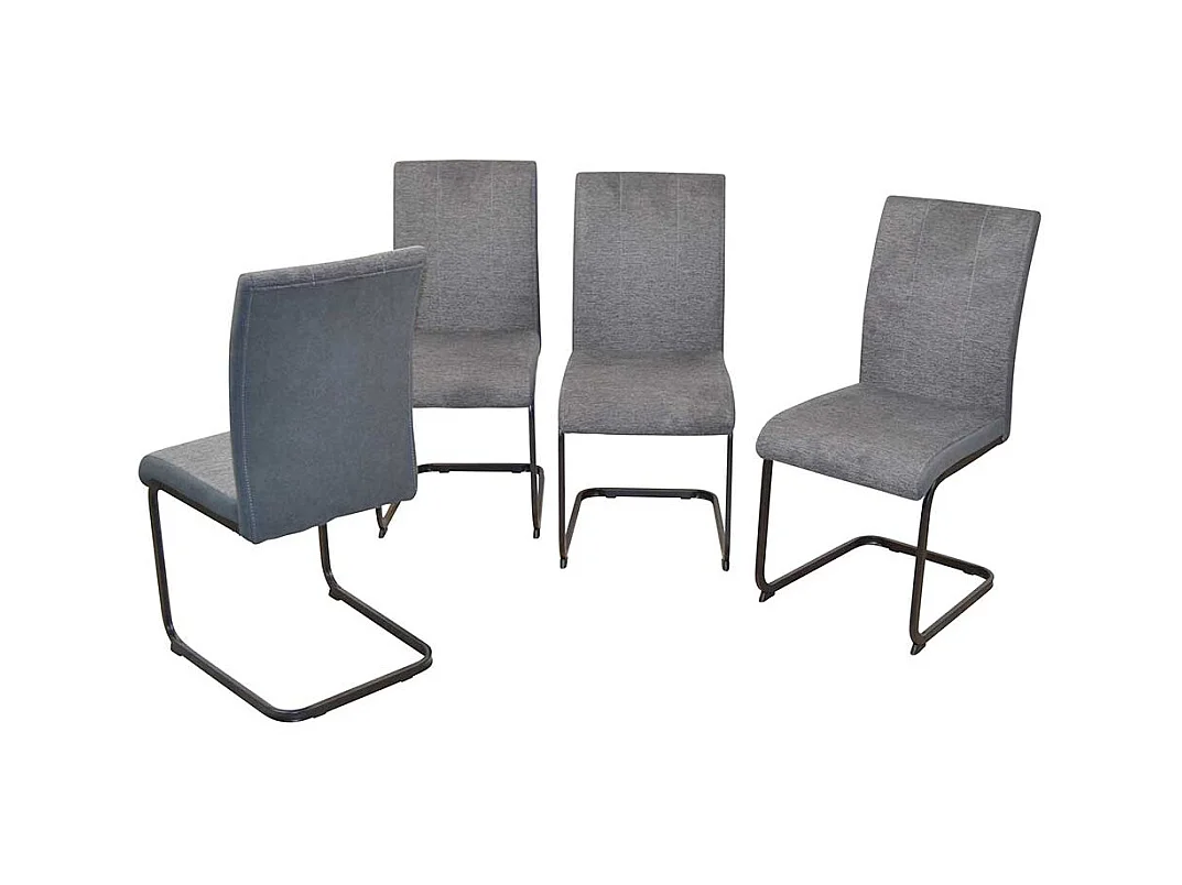 Swingstuhl in Anthrazit und Schwarz 48 cm Sitzhöhe (4er Set)