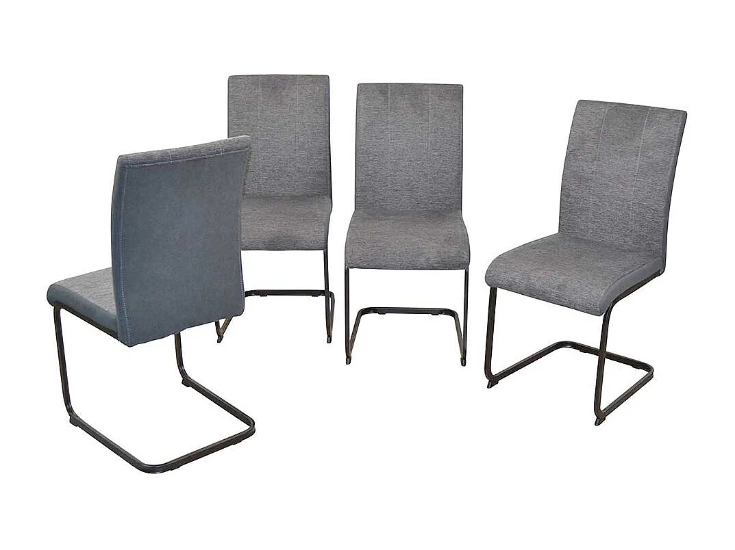 Swingstuhl in Anthrazit und Schwarz 48 cm Sitzhöhe (4er Set)