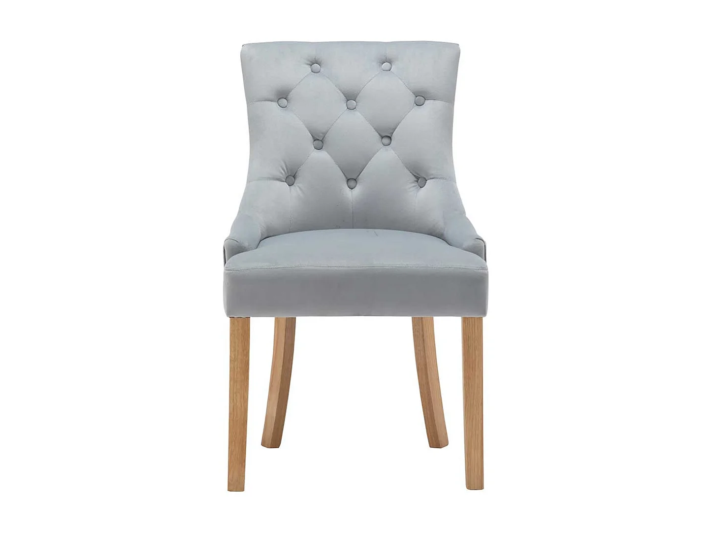 Esstisch Stühle in Hellgrau Samt Gestell aus Massivholz (2er Set)