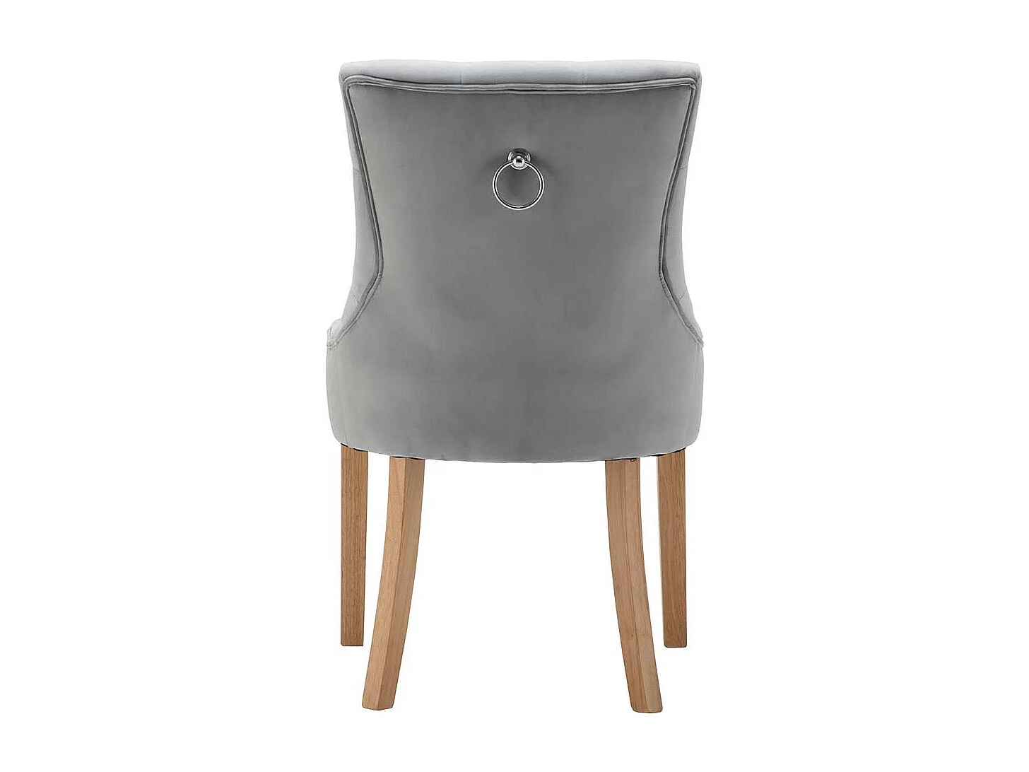 Esstisch Stühle in Hellgrau Samt Gestell aus Massivholz (2er Set)