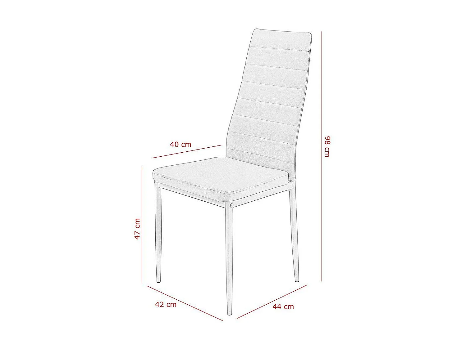Hochlehner in Grau Kunstleder 40 cm Sitztiefe (2er Set)
