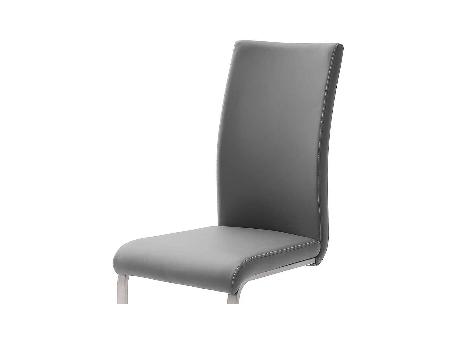 Freischwingerstuhl Set in Hellgrau Edelstahl (4er Set)