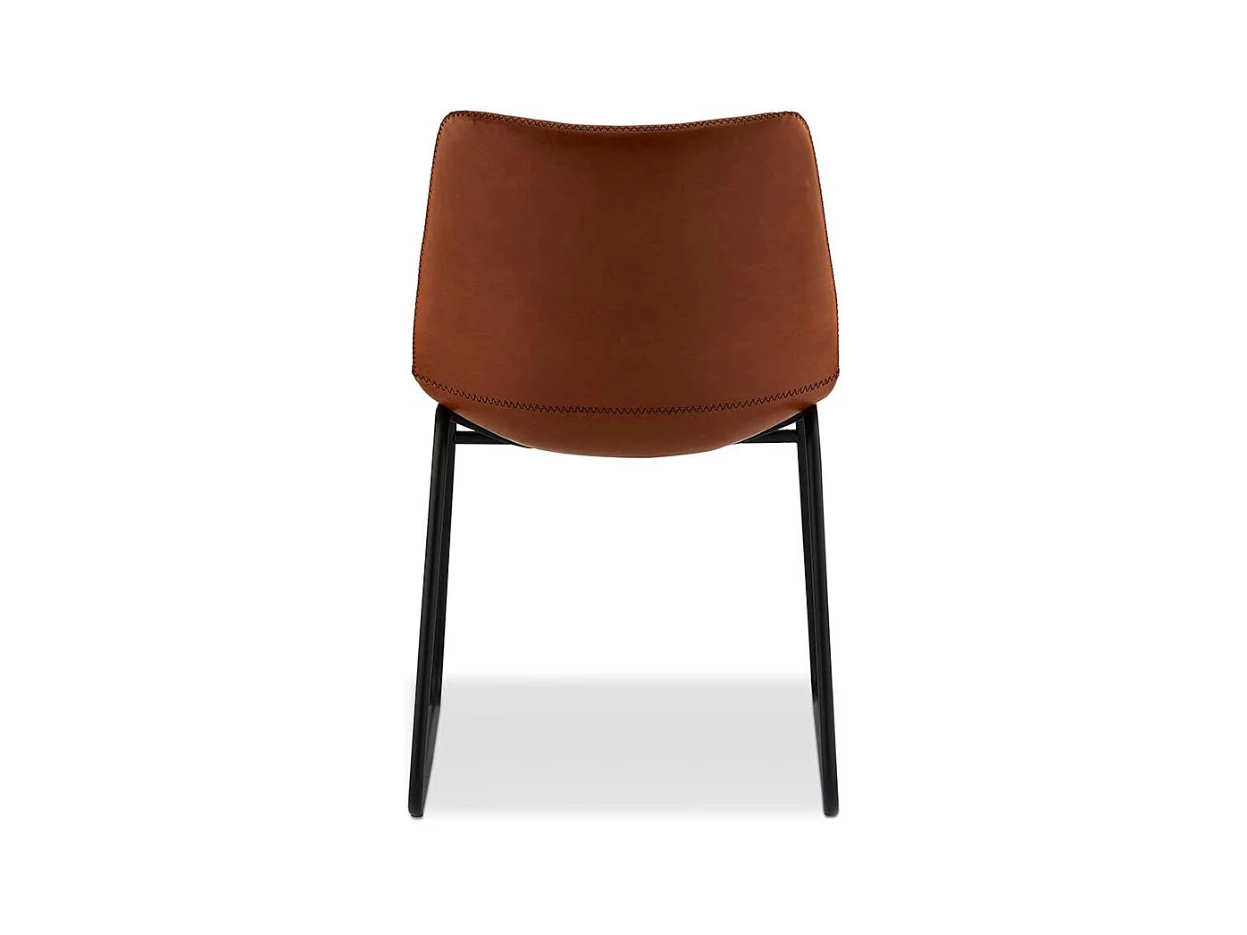 St�hle in Cognac Braun Kunstleder Metallb�geln (2er Set)