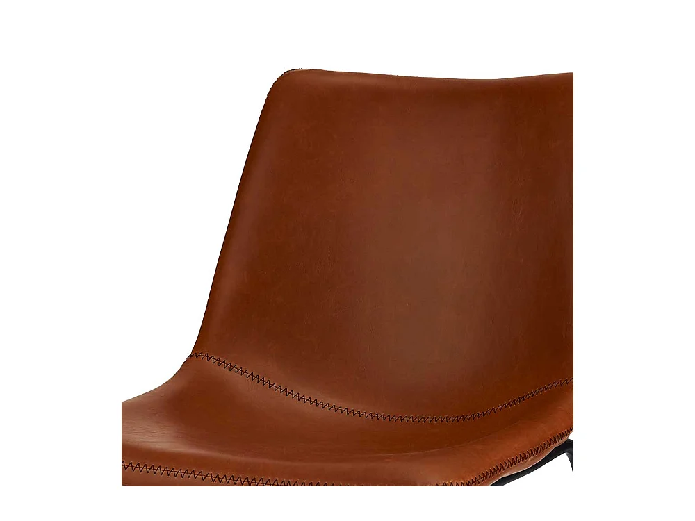 St�hle in Cognac Braun Kunstleder Metallb�geln (2er Set)