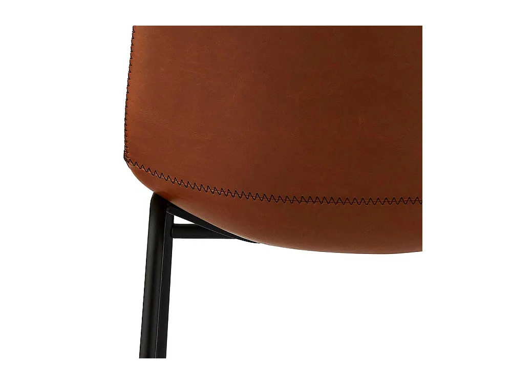 St�hle in Cognac Braun Kunstleder Metallb�geln (2er Set)