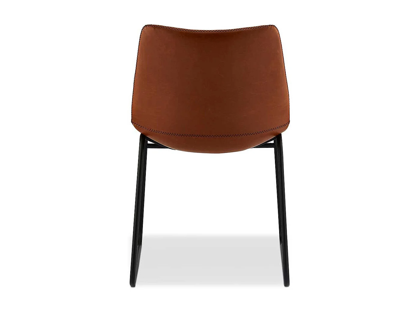 St�hle in Cognac Braun Kunstleder Metallb�geln (2er Set)