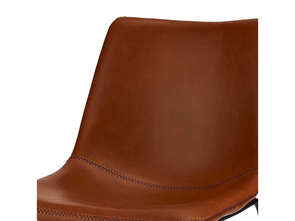 St�hle in Cognac Braun Kunstleder Metallb�geln (2er Set)