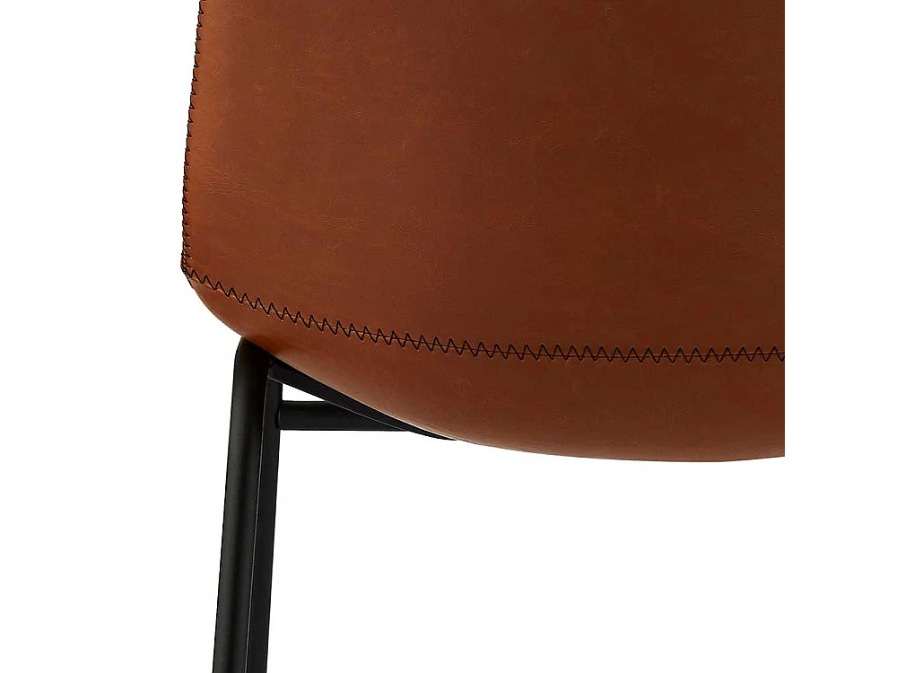 St�hle in Cognac Braun Kunstleder Metallb�geln (2er Set)