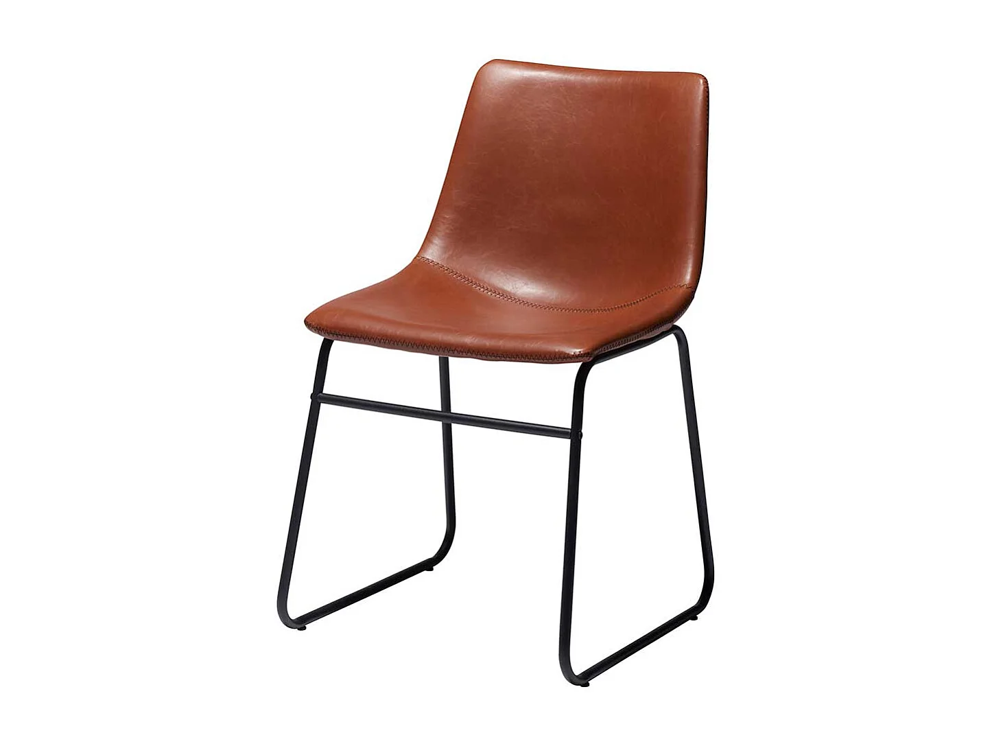 St�hle in Cognac Braun Kunstleder Metallb�geln (2er Set)