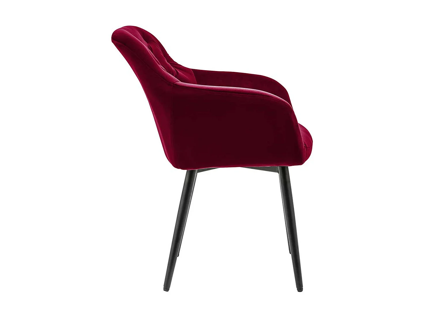 Armlehnenstuhl in Dunkelrot Samt aufwendigen Steppungen