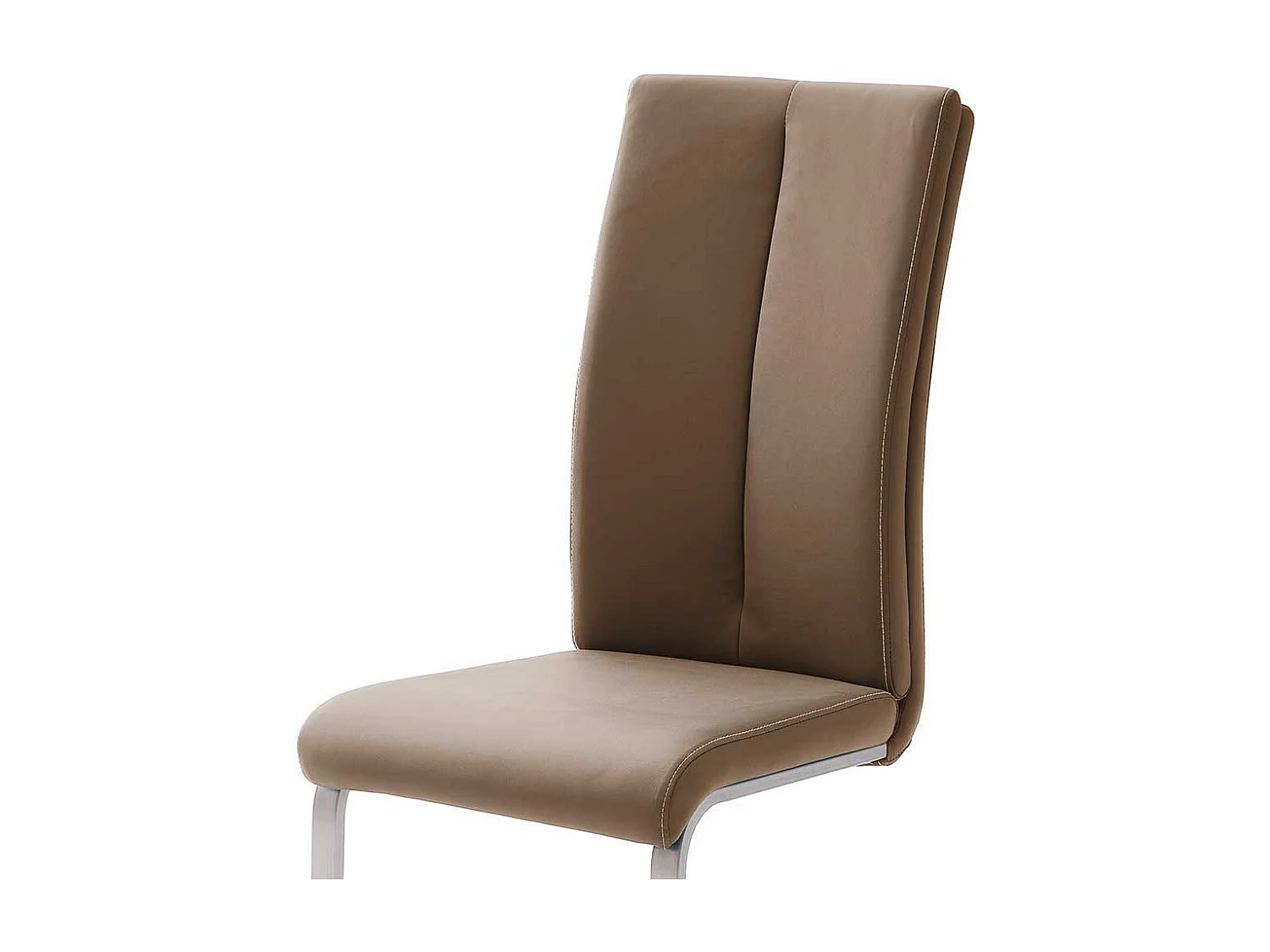 Küchenstuhl Set in Hellbraun Kunstleder Edelstahl (4er Set)