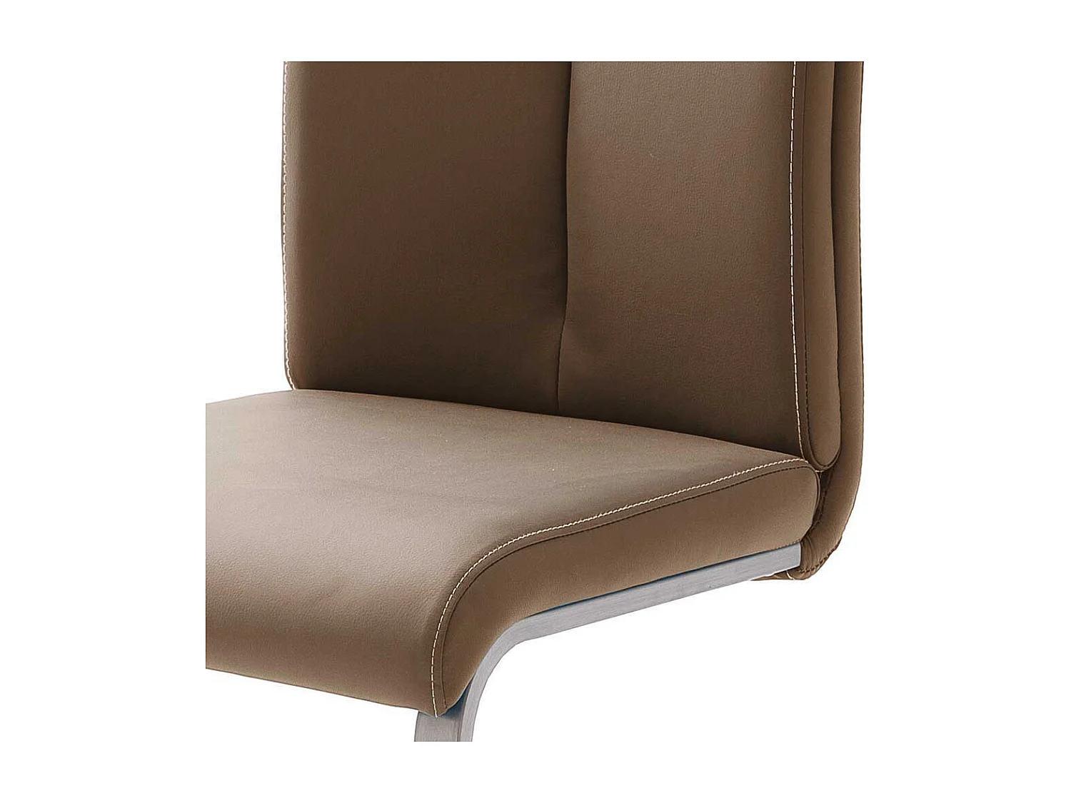 Küchenstuhl Set in Hellbraun Kunstleder Edelstahl (4er Set)