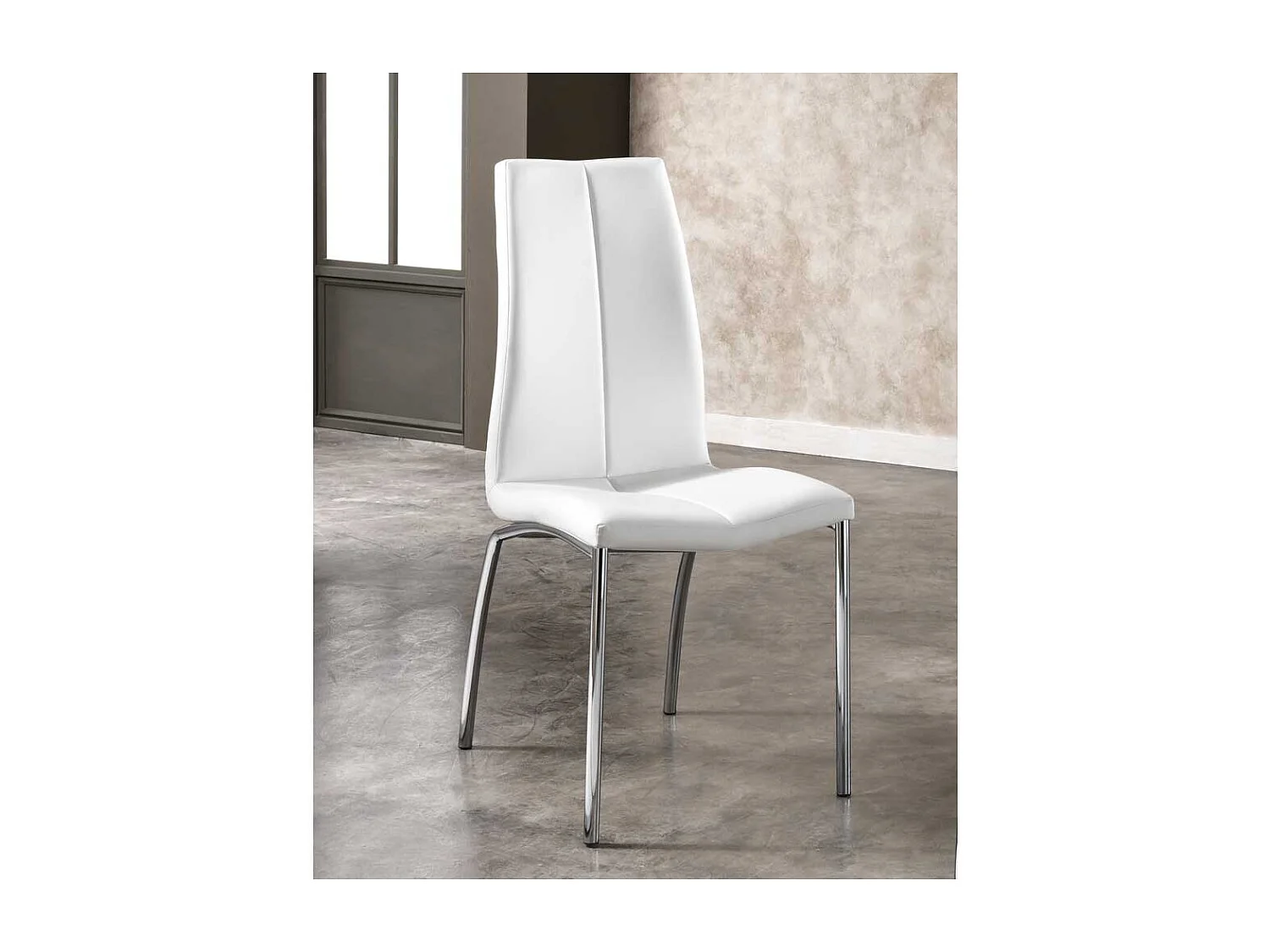 Esstischstuhl in Wei� gepolstert Kunstleder (4er Set)