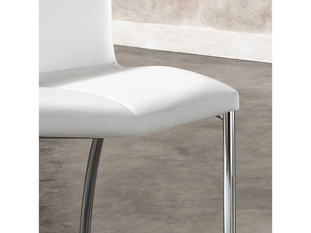 Esstischstuhl in Wei� gepolstert Kunstleder (4er Set)