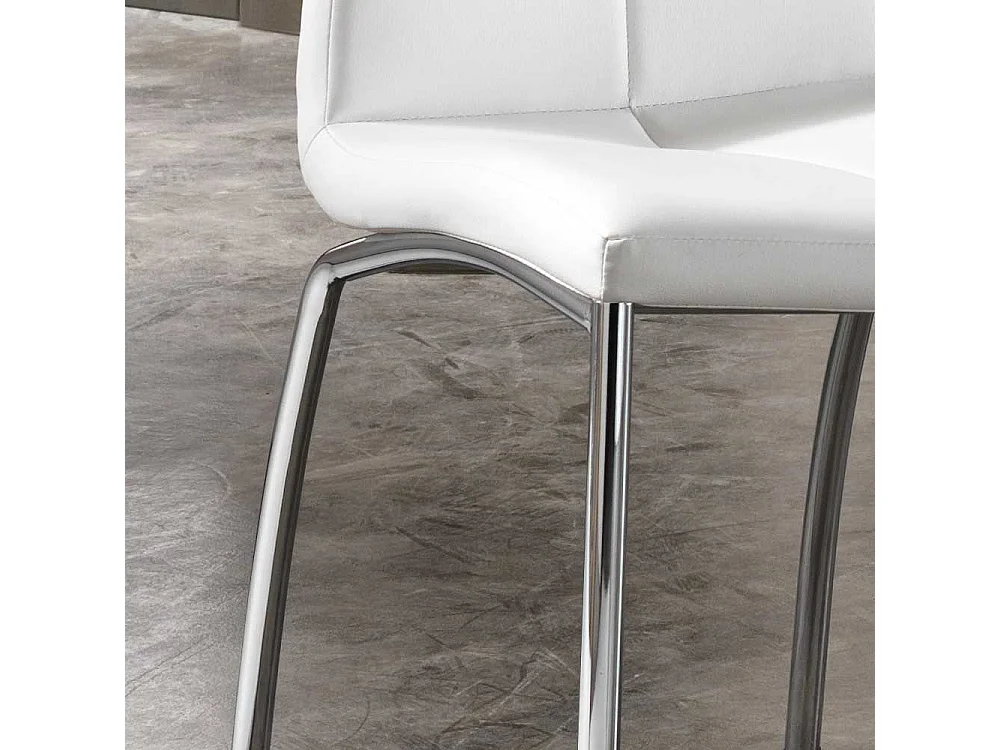 Esstischstuhl in Wei� gepolstert Kunstleder (4er Set)