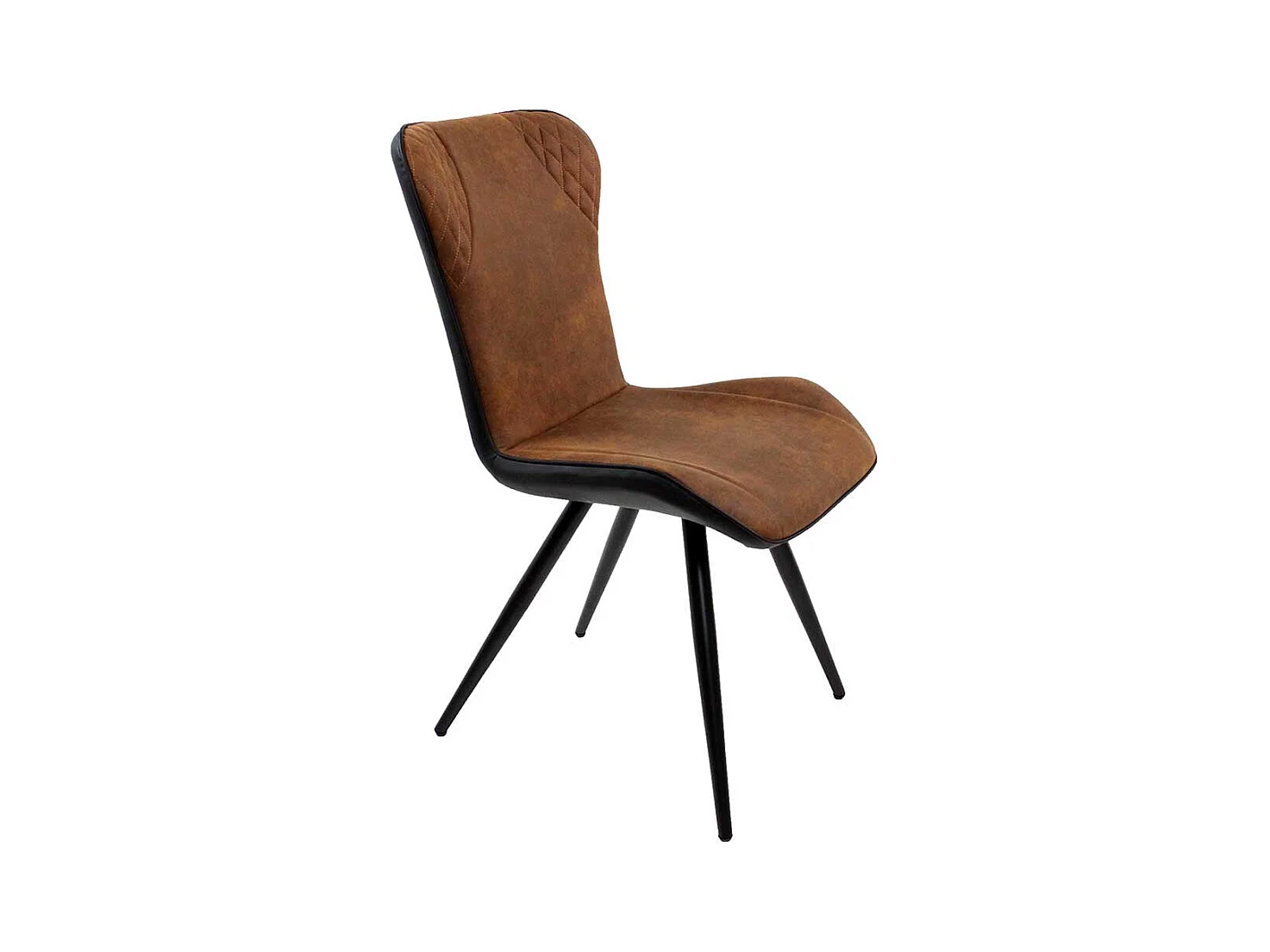 Esstisch Stühle in Cognac Braun Gestell aus Metall in Schwarz (4er Set)