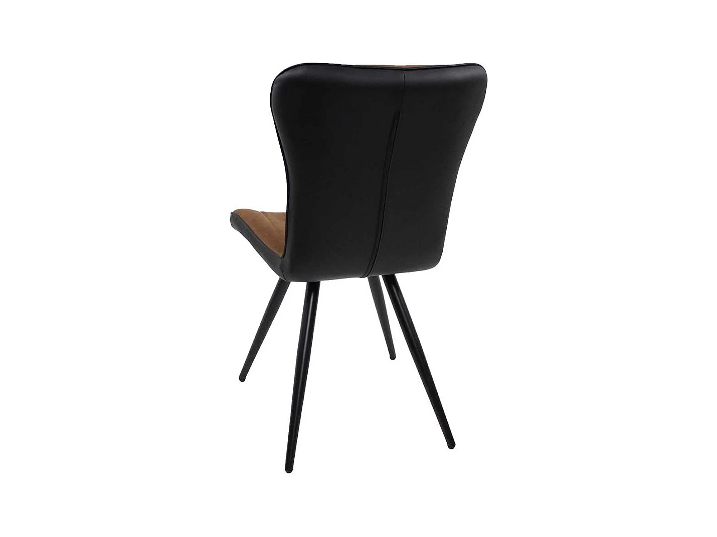 Esstisch Stühle in Cognac Braun Gestell aus Metall in Schwarz (4er Set)