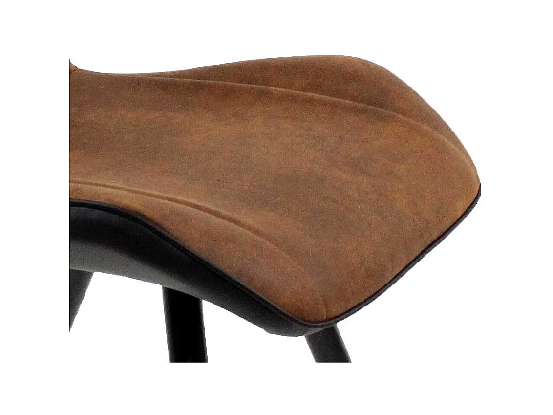 Esstisch Stühle in Cognac Braun Gestell aus Metall in Schwarz (4er Set)