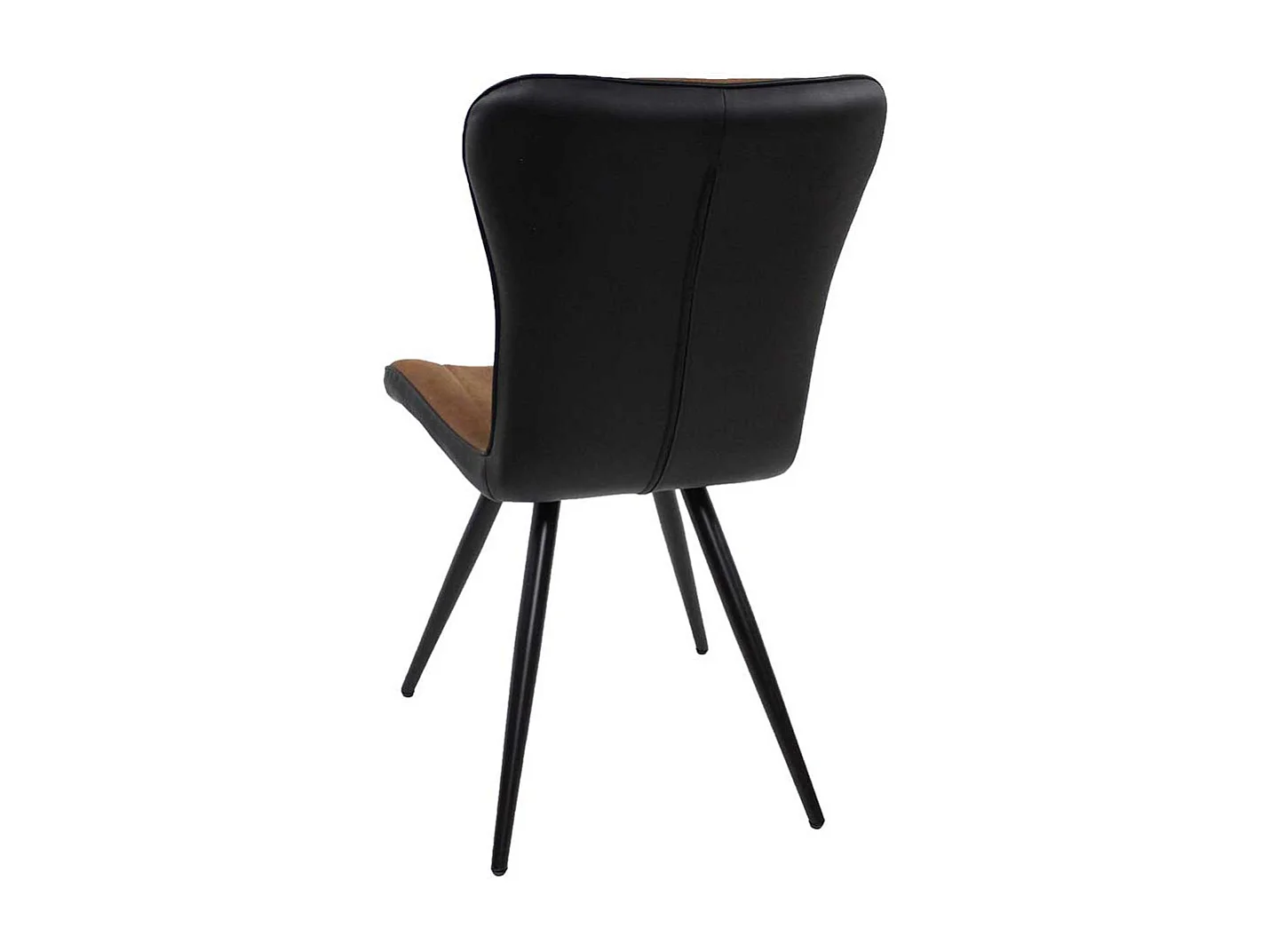 Esstisch Stühle in Cognac Braun Gestell aus Metall in Schwarz (4er Set)