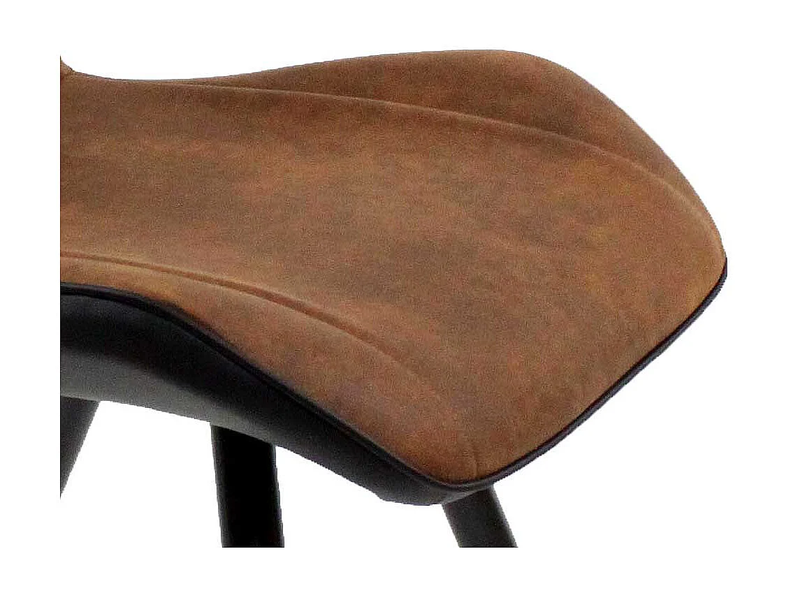 Esstisch Stühle in Cognac Braun Gestell aus Metall in Schwarz (4er Set)