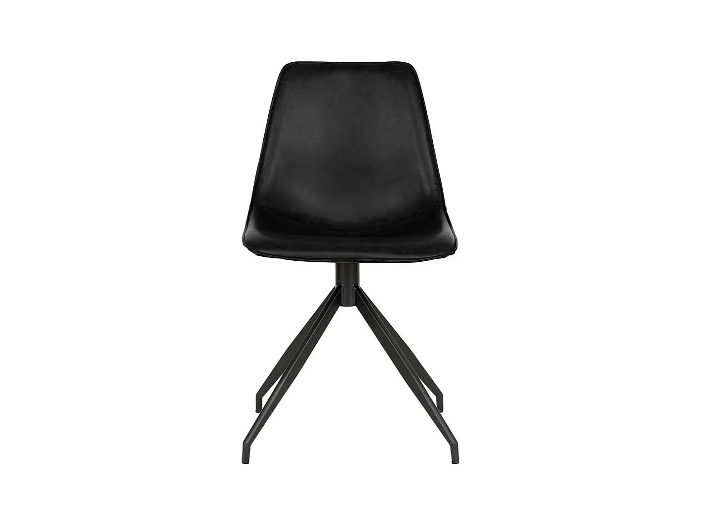 Drehbare Esszimmerstühle in Schwarz Kunstleder und Stahl (2er Set)