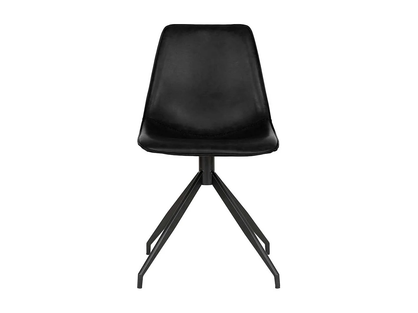 Drehbare Esszimmerstühle in Schwarz Kunstleder und Stahl (2er Set)