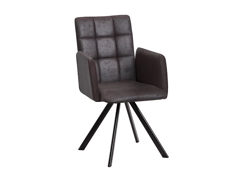 Esszimmerstuhl Armlehnstuhl in Dunkelbraun aus Microfaser