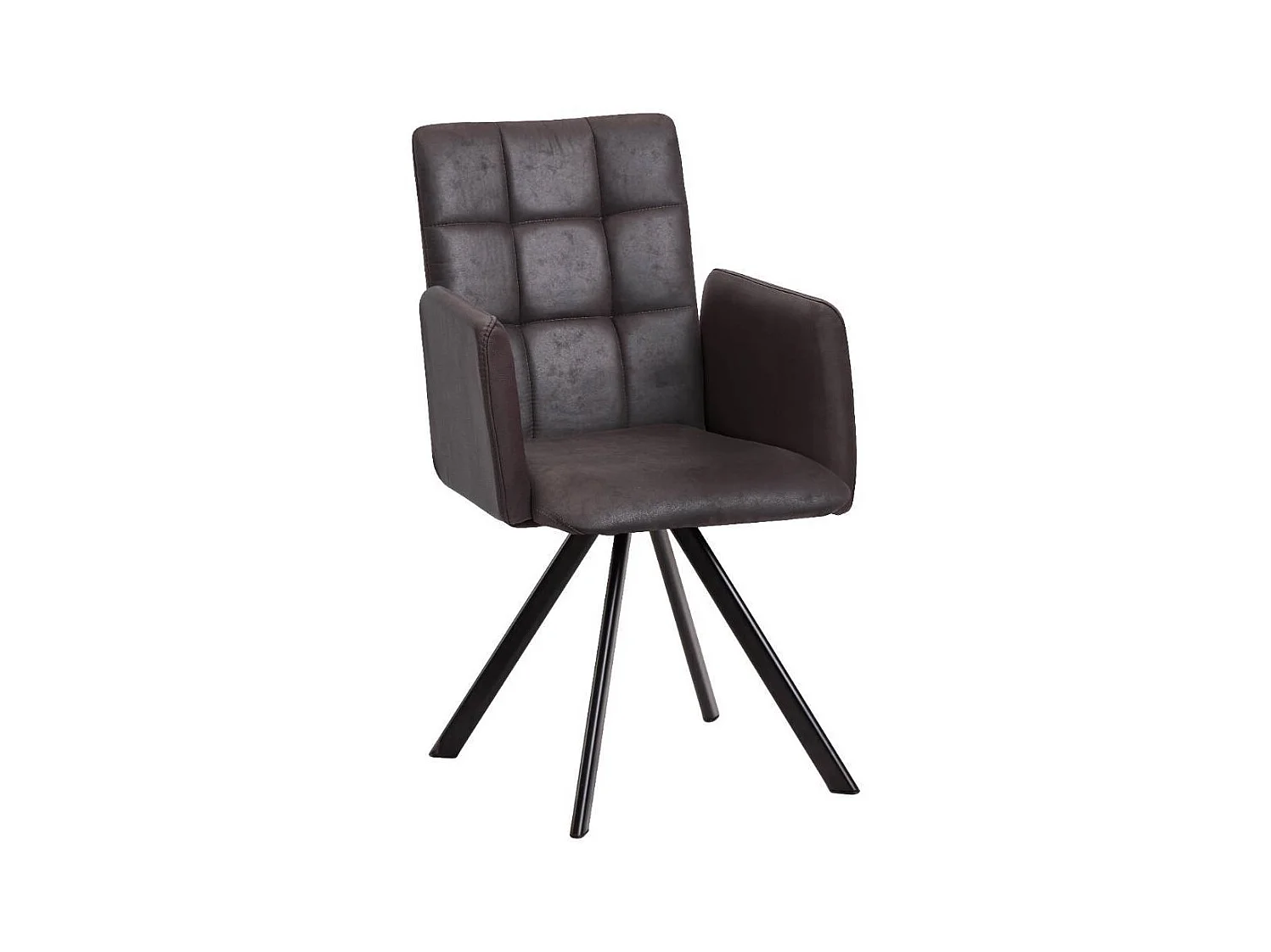 Esszimmerstuhl Armlehnstuhl in Dunkelbraun aus Microfaser