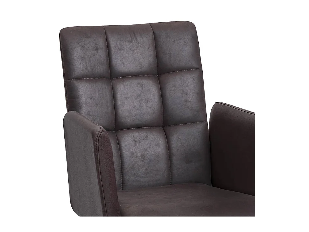 Esszimmerstuhl Armlehnstuhl in Dunkelbraun aus Microfaser