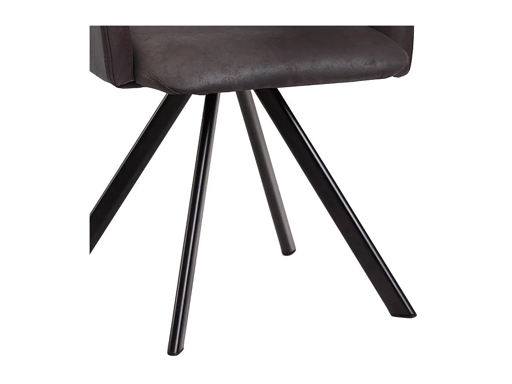 Esszimmerstuhl Armlehnstuhl in Dunkelbraun aus Microfaser