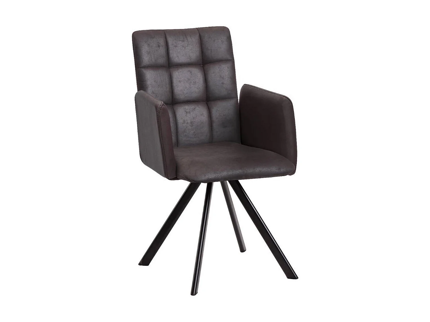 Esszimmerstuhl Armlehnstuhl in Dunkelbraun aus Microfaser
