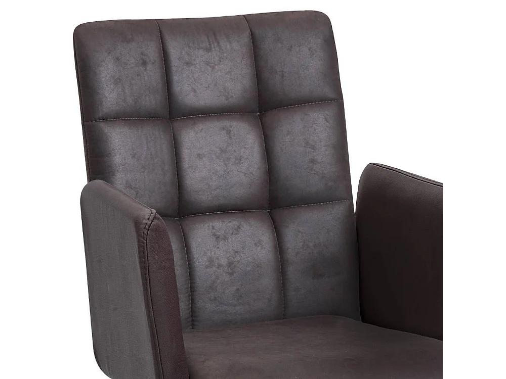 Esszimmerstuhl Armlehnstuhl in Dunkelbraun aus Microfaser