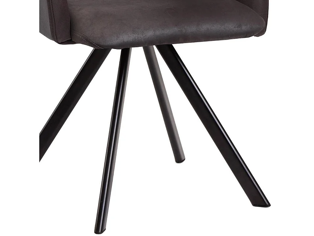 Esszimmerstuhl Armlehnstuhl in Dunkelbraun aus Microfaser