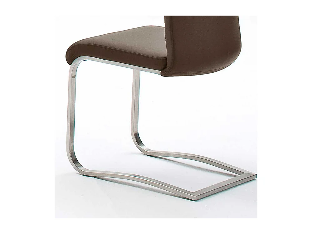 Esszimmerstuhl aus Kunstleder (100% Polyurethan) Edelstahl (2er Set)