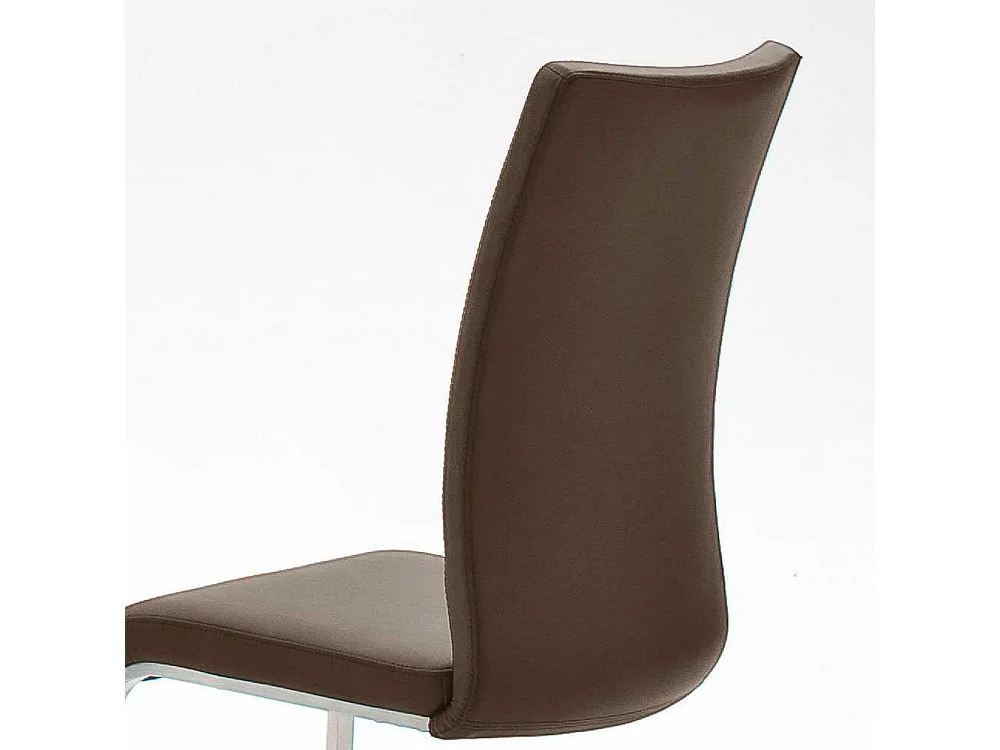 Esszimmerstuhl aus Kunstleder (100% Polyurethan) Edelstahl (2er Set)