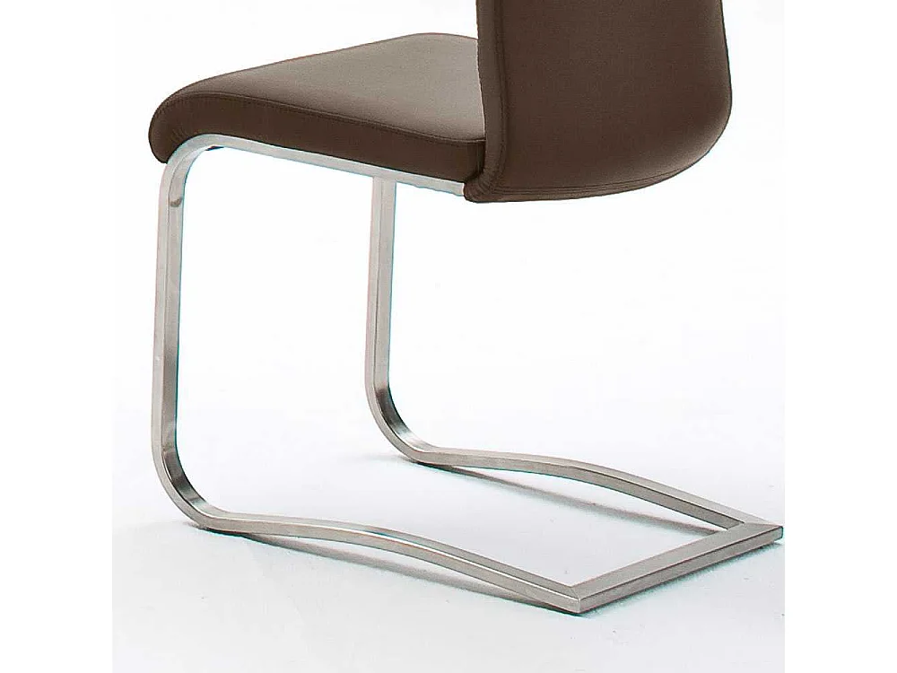 Esszimmerstuhl aus Kunstleder (100% Polyurethan) Edelstahl (2er Set)