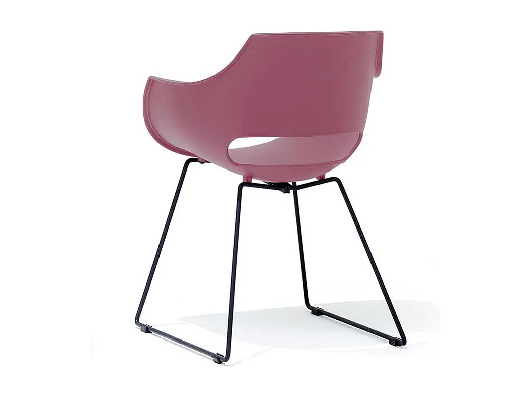 Armlehnenstühle in Altrosa Kunststoff Metallbügeln (4er Set)