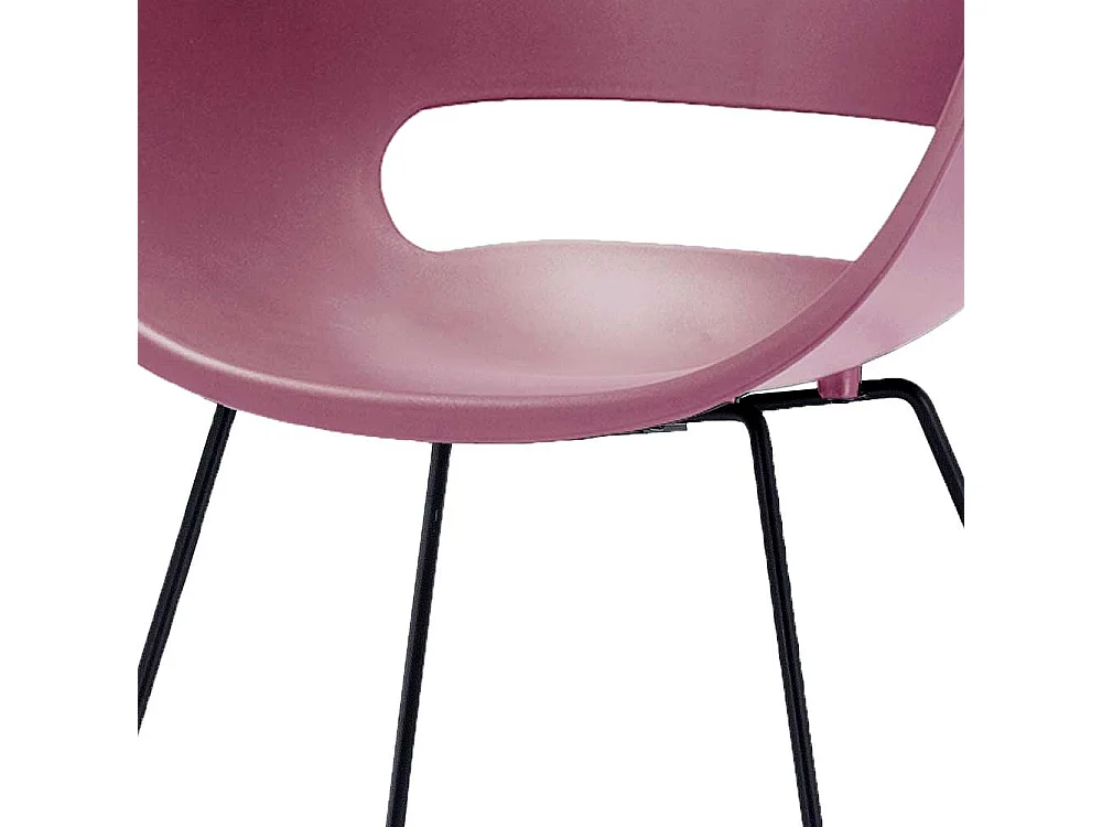 Armlehnenstühle in Altrosa Kunststoff Metallbügeln (4er Set)