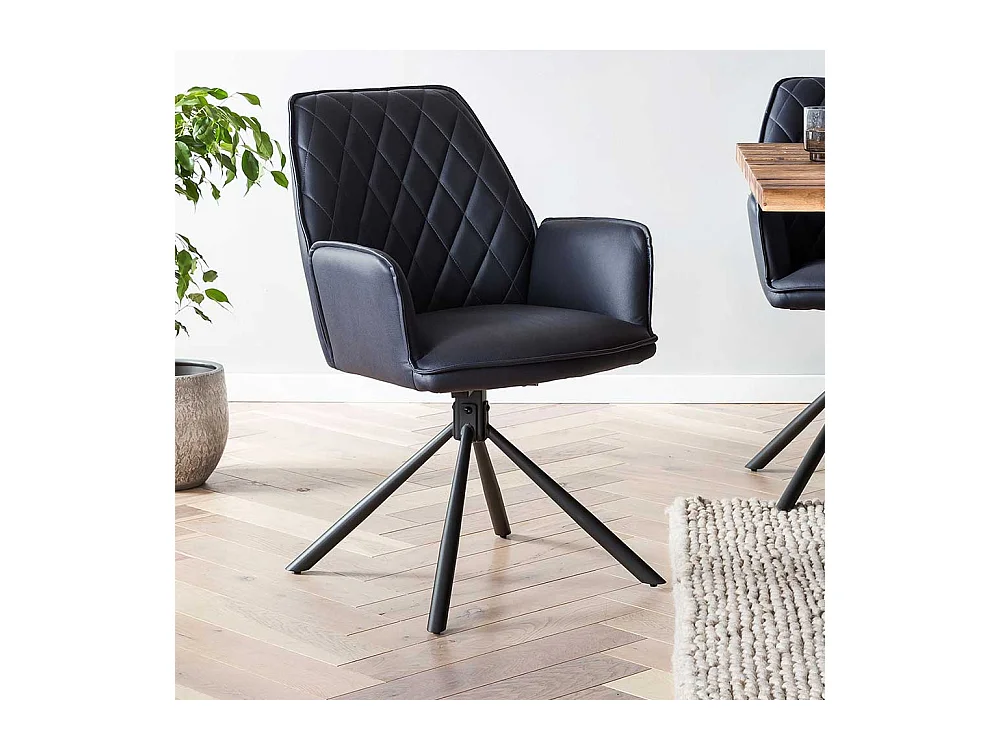 Polsterstuhl Esszimmer Set mit Armlehnen Gestell aus Metall (2er Set)