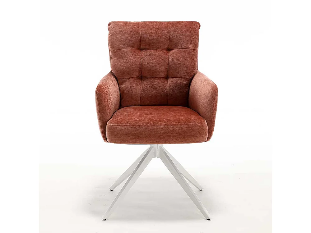 Armlehner Stuhl Set in Kupferfarben mit Gestell aus Metall (2er Set)