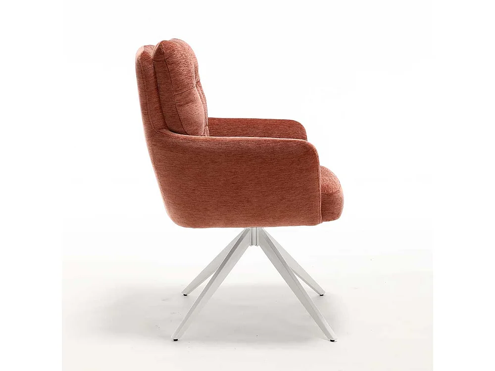 Armlehner Stuhl Set in Kupferfarben mit Gestell aus Metall (2er Set)