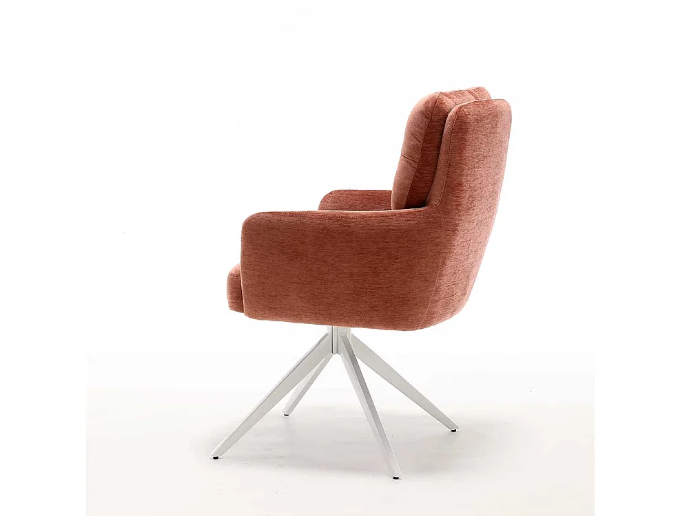 Armlehner Stuhl Set in Kupferfarben mit Gestell aus Metall (2er Set)