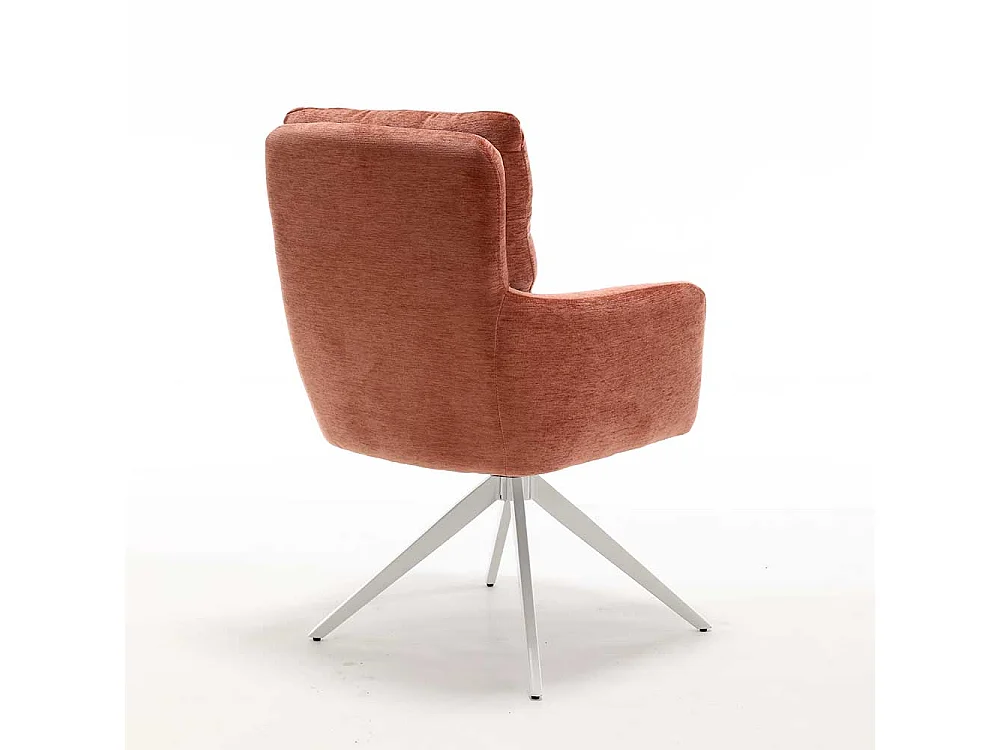 Armlehner Stuhl Set in Kupferfarben mit Gestell aus Metall (2er Set)