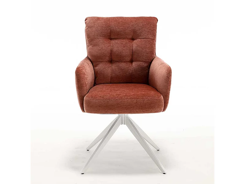 Armlehner Stuhl Set in Kupferfarben mit Gestell aus Metall (2er Set)