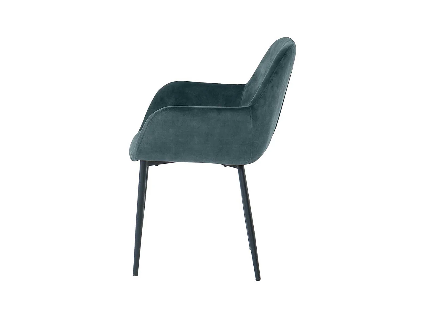 Samt Stuhl Set in Blau und Schwarz Gestell aus Metall (2er Set)