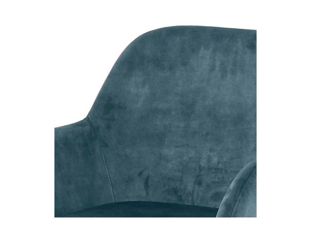 Samt Stuhl Set in Blau und Schwarz Gestell aus Metall (2er Set)